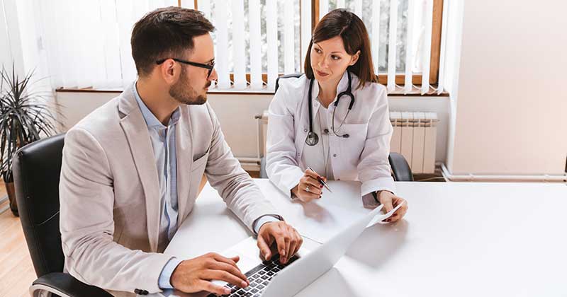 Doctor has a bussinessmeeting