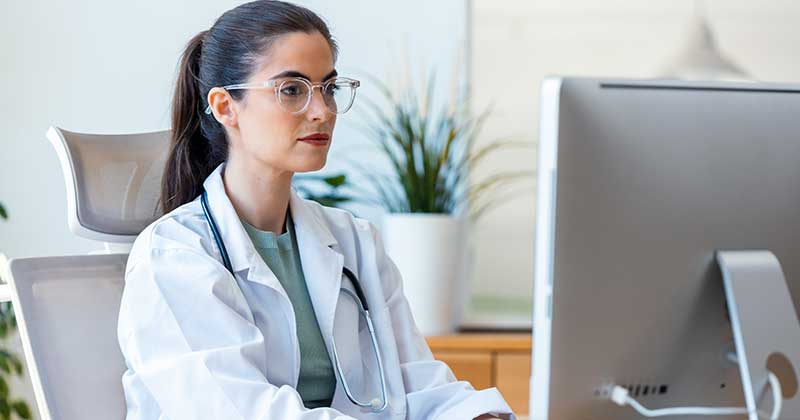 Doctor watching monitor